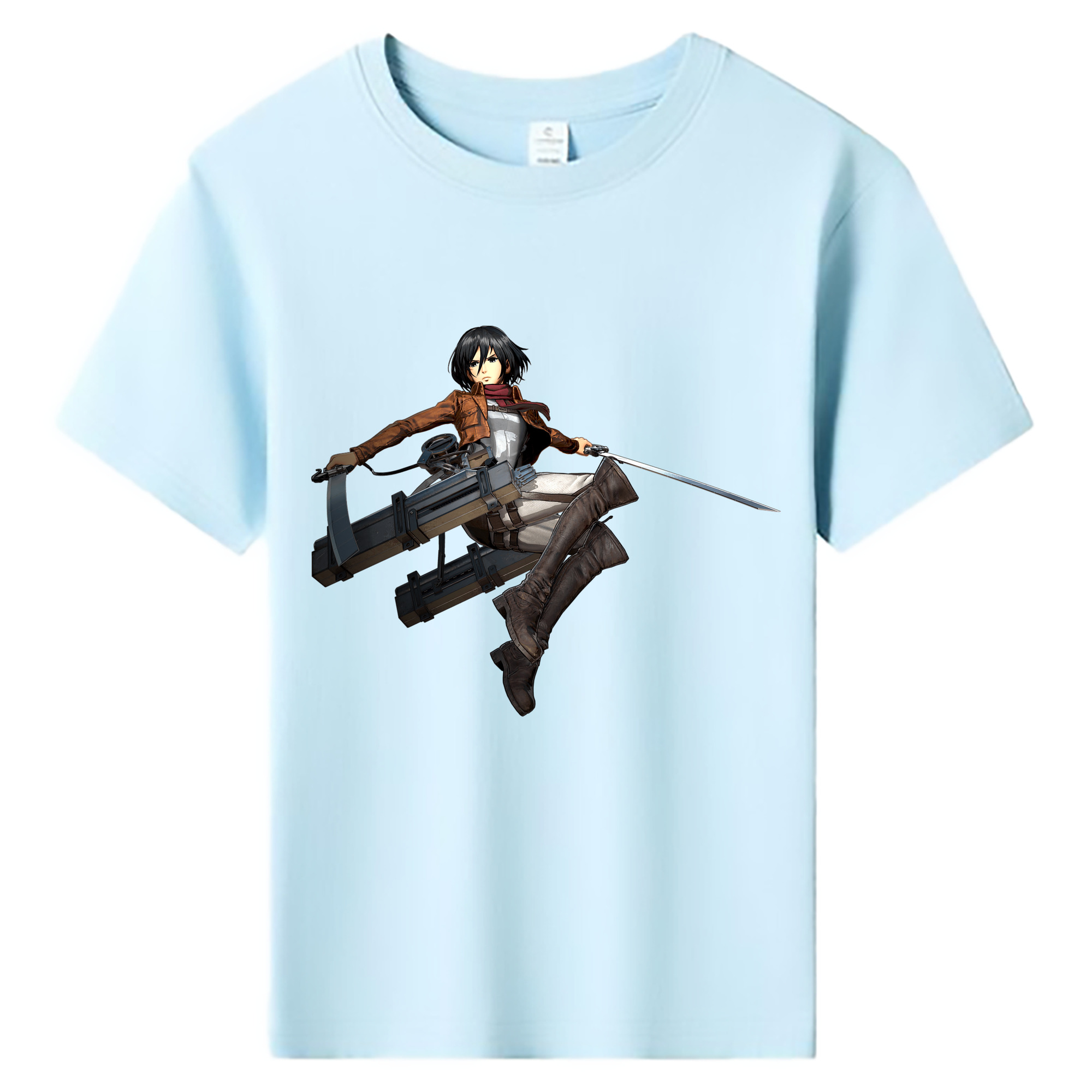 （画像用） 進撃の巨人 ミカサ·アッカーマン Attack on Titan Mikasa Ackerman 綿100％キッズTシャツ（フロントプリント）